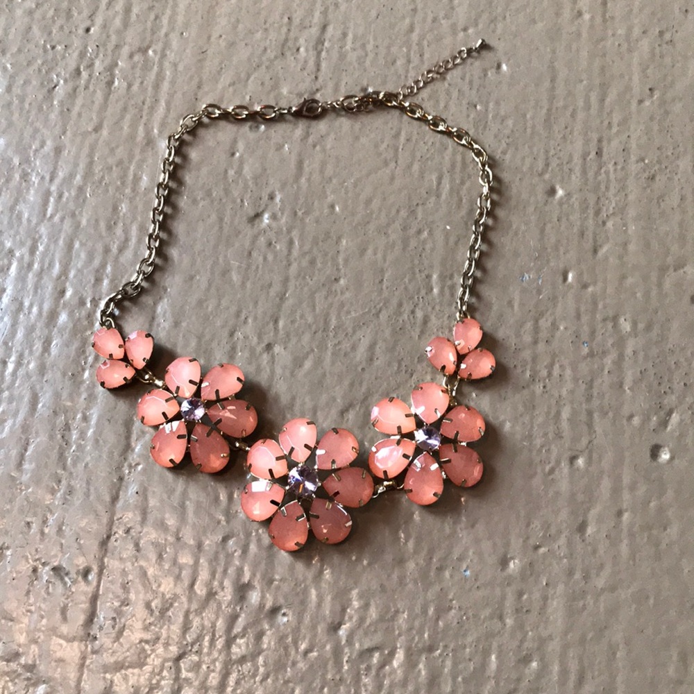 Peach floral statement necklace
